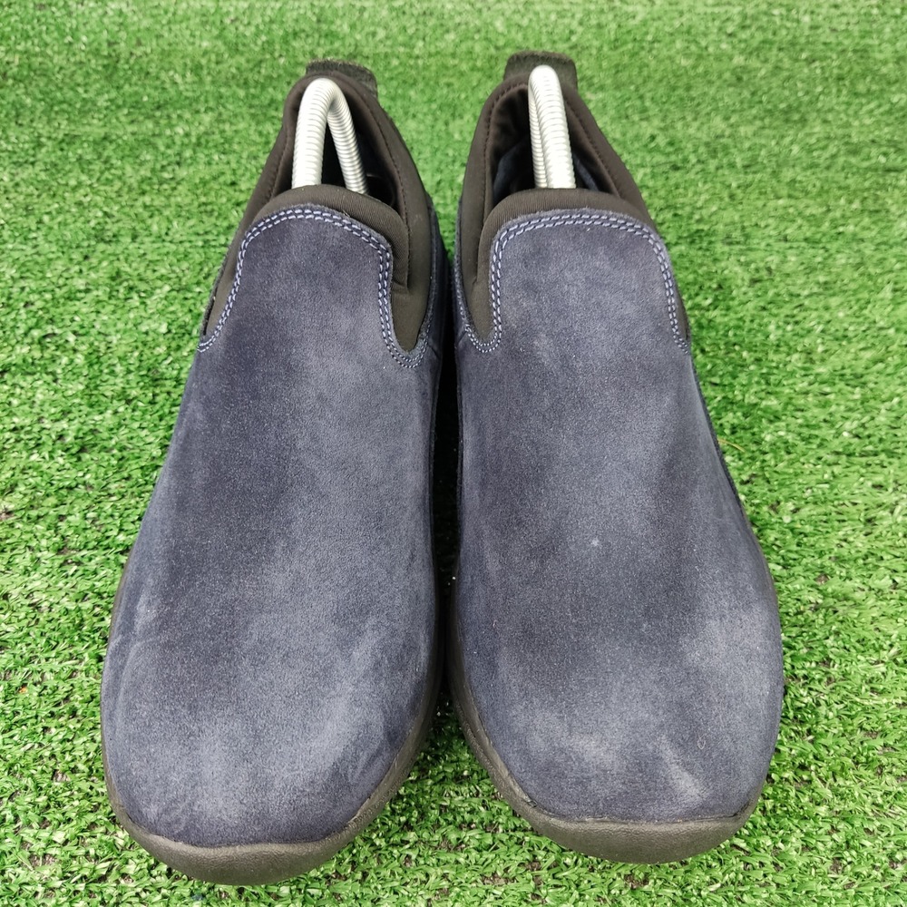 Lands'‎ End Shoes Womens 9B Navy Blue Suede All Weather Slip On Loafers 53592 - Picture 2 of 8